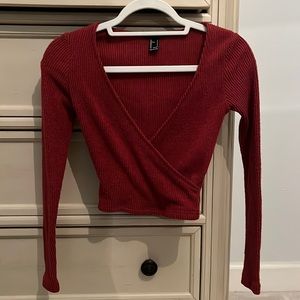 Dark red crop top
